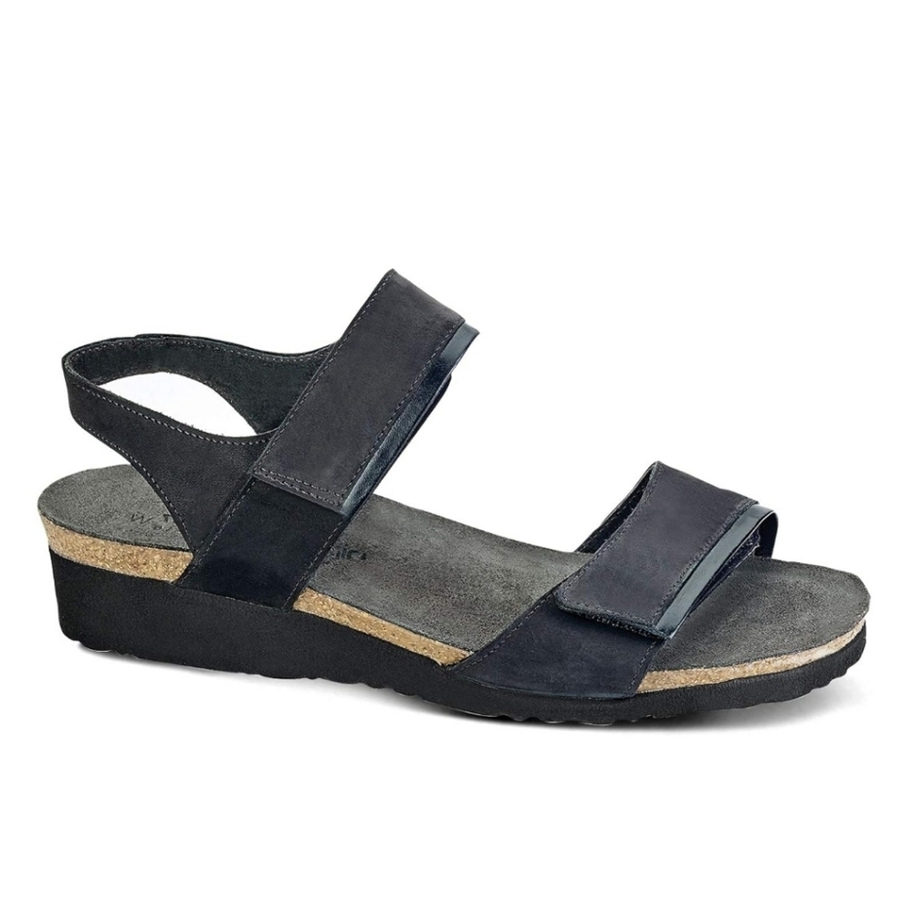 GUC Naot Aisha Womens Footwear Leather Strappy Hook Loop Cork Sandals